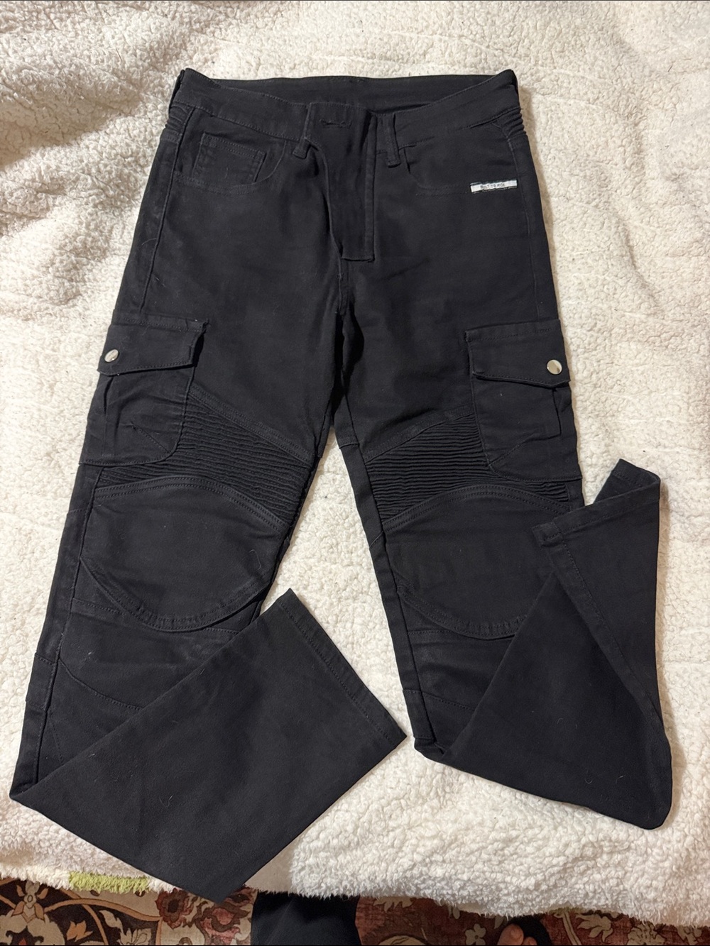 Unisex Black Cargo, Motorcycle Jeans